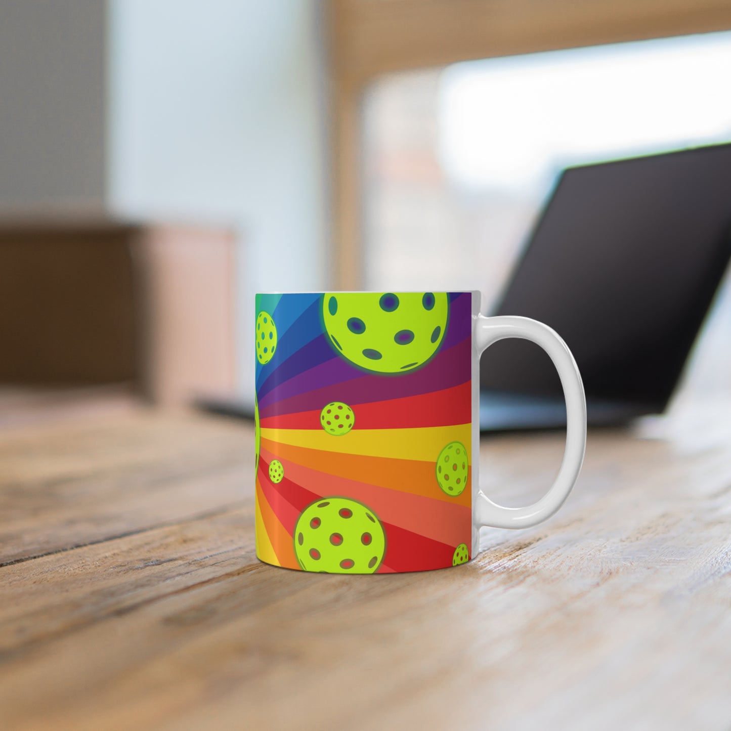 Pride Pickleballs in Space Coffee Mug - Pickleball ceramic cup mug