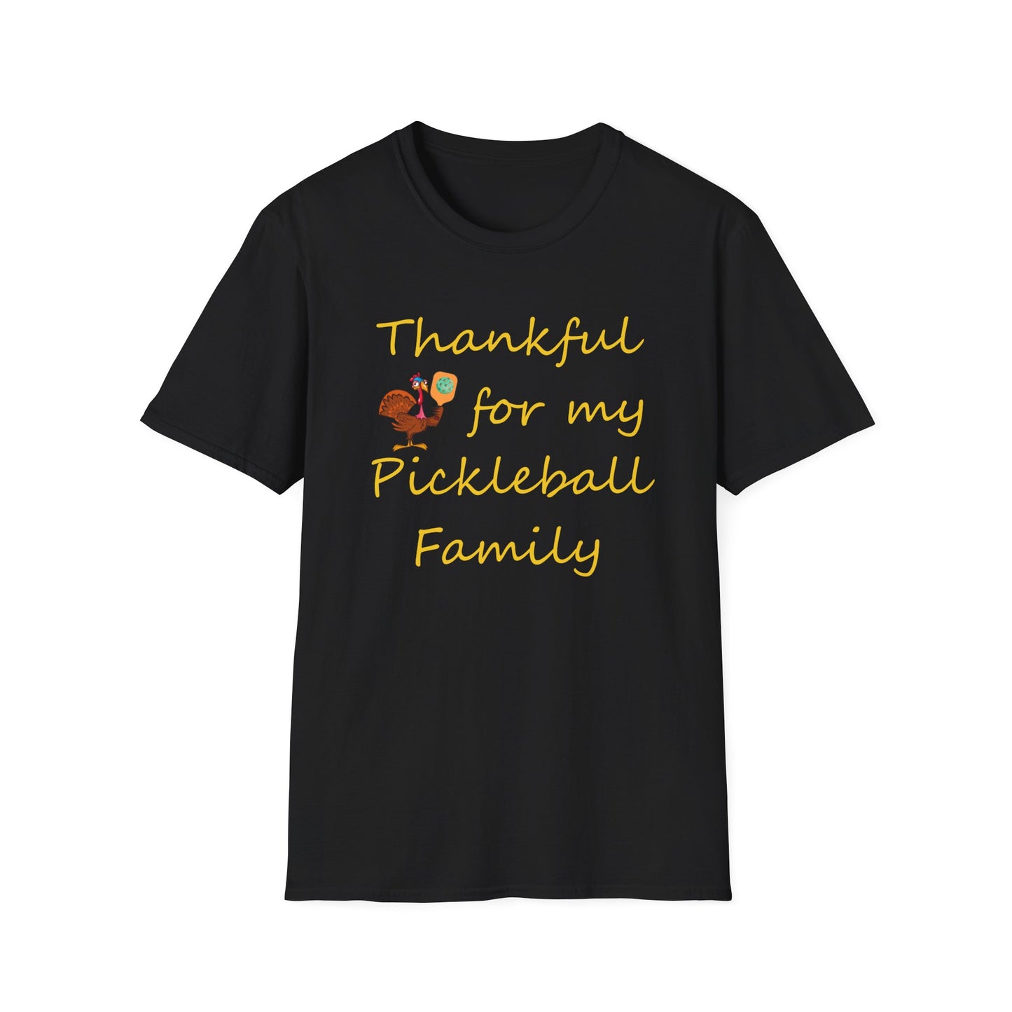 Thanksgiving Pickleball Player Unisex Softstyle T-Shirt, Turkey Day Tee, Gift for Pickleball Lover, Pickleball Thanksgiving Apparel