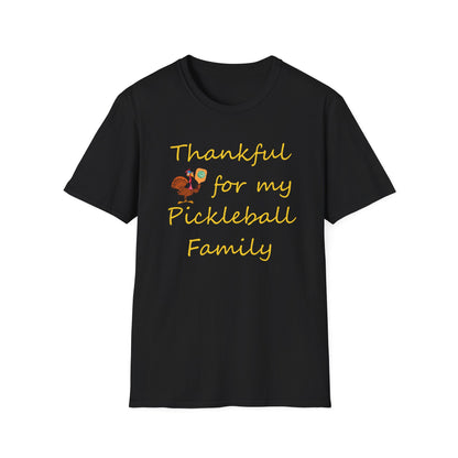 Thanksgiving Pickleball Player Unisex Softstyle T-Shirt, Turkey Day Tee, Gift for Pickleball Lover, Pickleball Thanksgiving Apparel