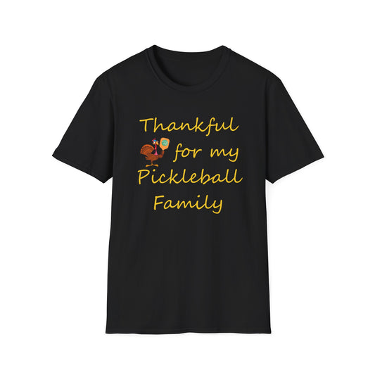 Thanksgiving Pickleball Player Unisex Softstyle T-Shirt, Turkey Day Tee, Gift for Pickleball Lover, Pickleball Thanksgiving Apparel