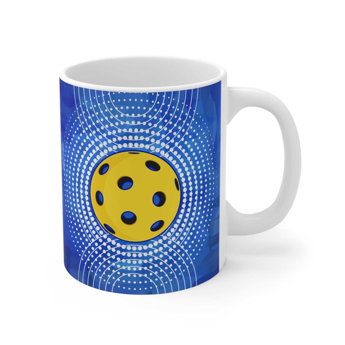 Modern Blue Pickleball Mug - Coffee cup mug glass for the Pickleball Player