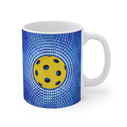 Modern Blue Pickleball Mug - Coffee cup mug glass for the Pickleball Player