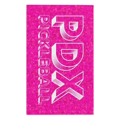 PDX Graphic Pink Pickleball Towel - pickleball player sports rally kitchen bathroom towel Portland oregon