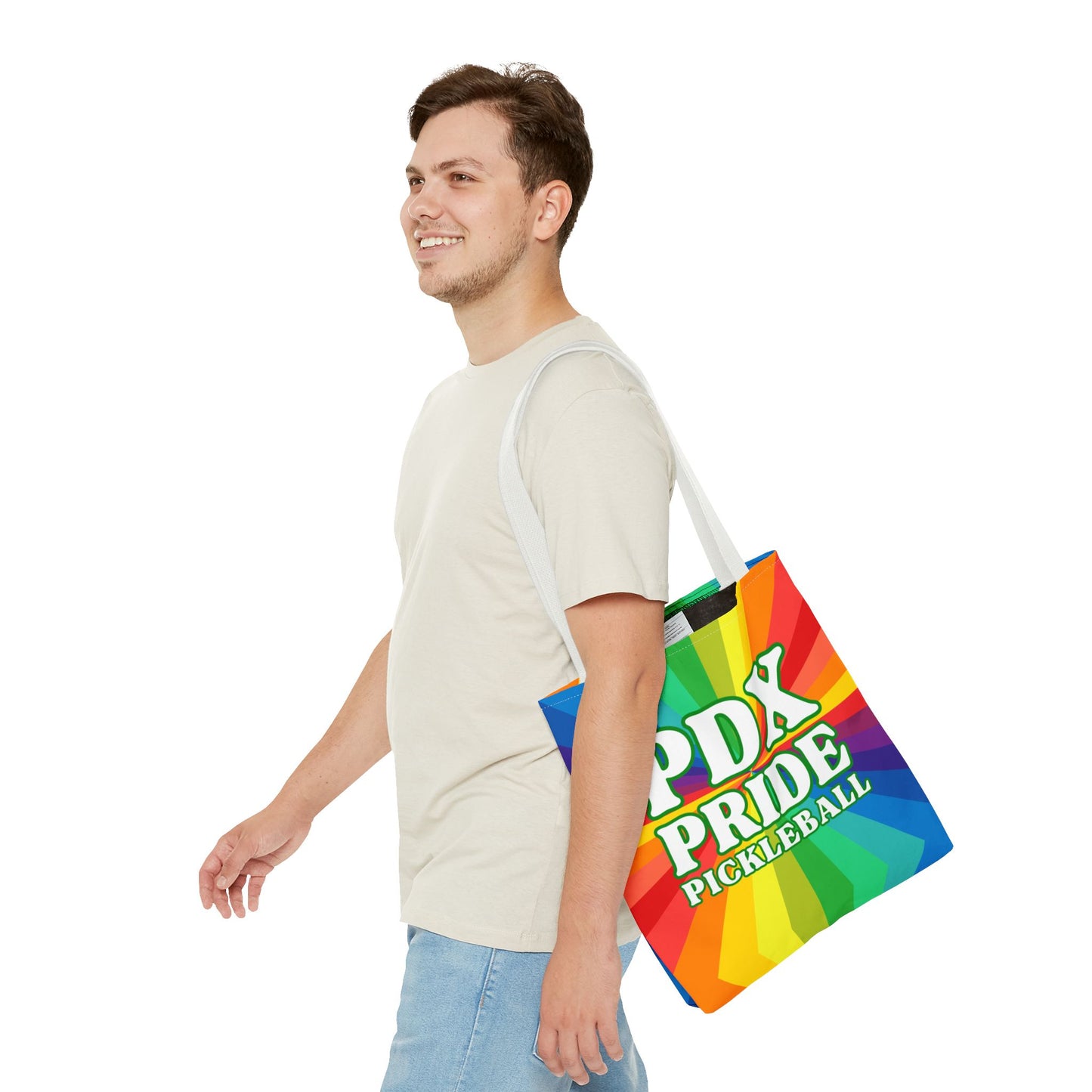 PDX Pride Pickleball Tote Bag - Portland Oregon LGTBQ pickleball player tote bag shopping courts gym