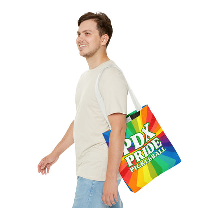 PDX Pride Pickleball Tote Bag - Portland Oregon LGTBQ pickleball player tote bag shopping courts gym