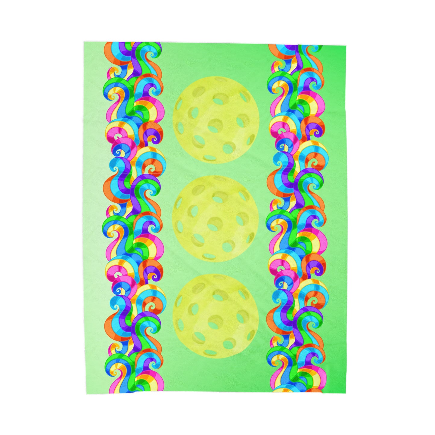 Plush Blanket - Pickleball Design, Small to Extra Large sizes - Gift for Home | green swirl