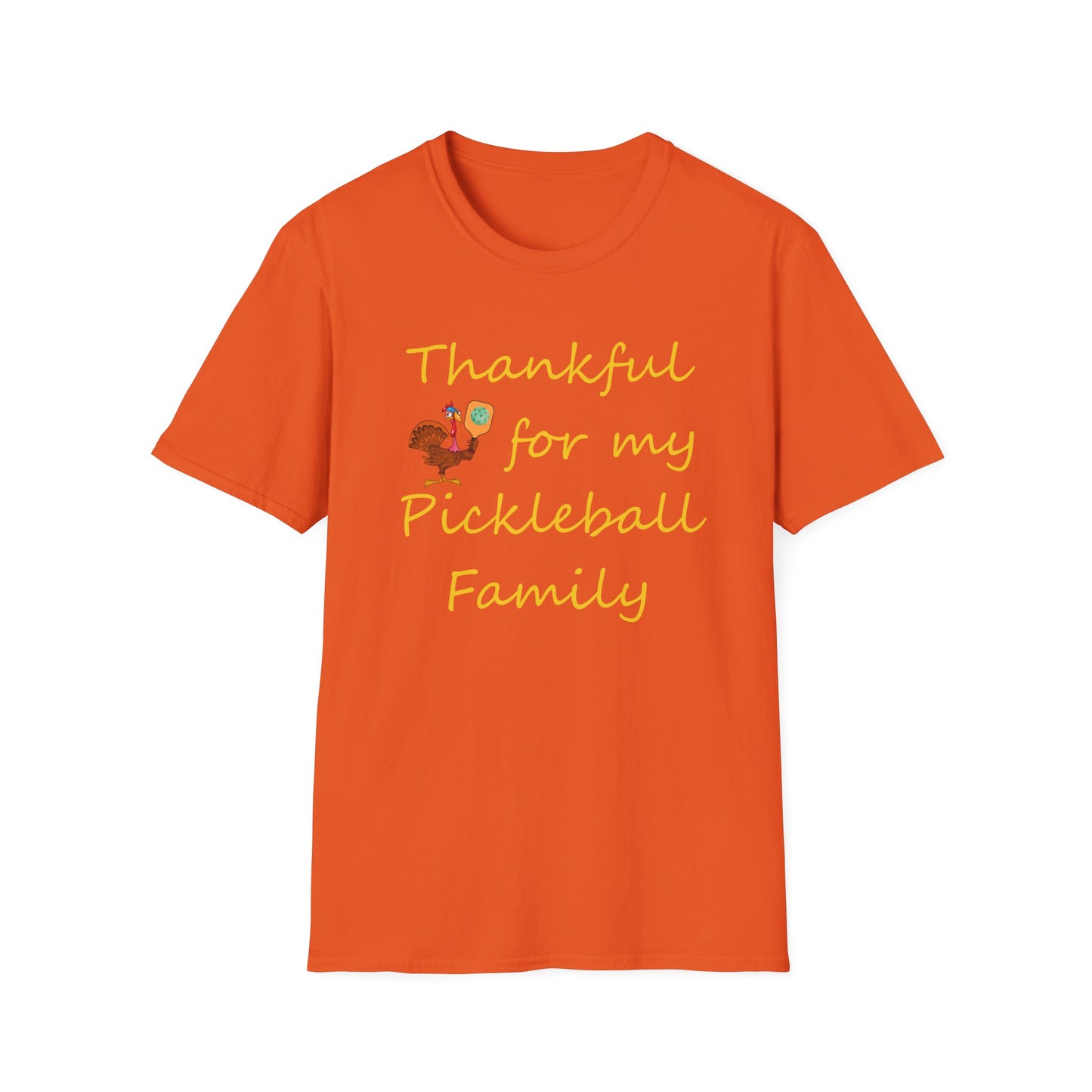 Thanksgiving Pickleball Player Unisex Softstyle T-Shirt, Turkey Day Tee, Gift for Pickleball Lover, Pickleball Thanksgiving Apparel