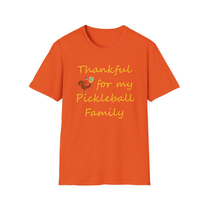 Thanksgiving Pickleball Player Unisex Softstyle T-Shirt, Turkey Day Tee, Gift for Pickleball Lover, Pickleball Thanksgiving Apparel