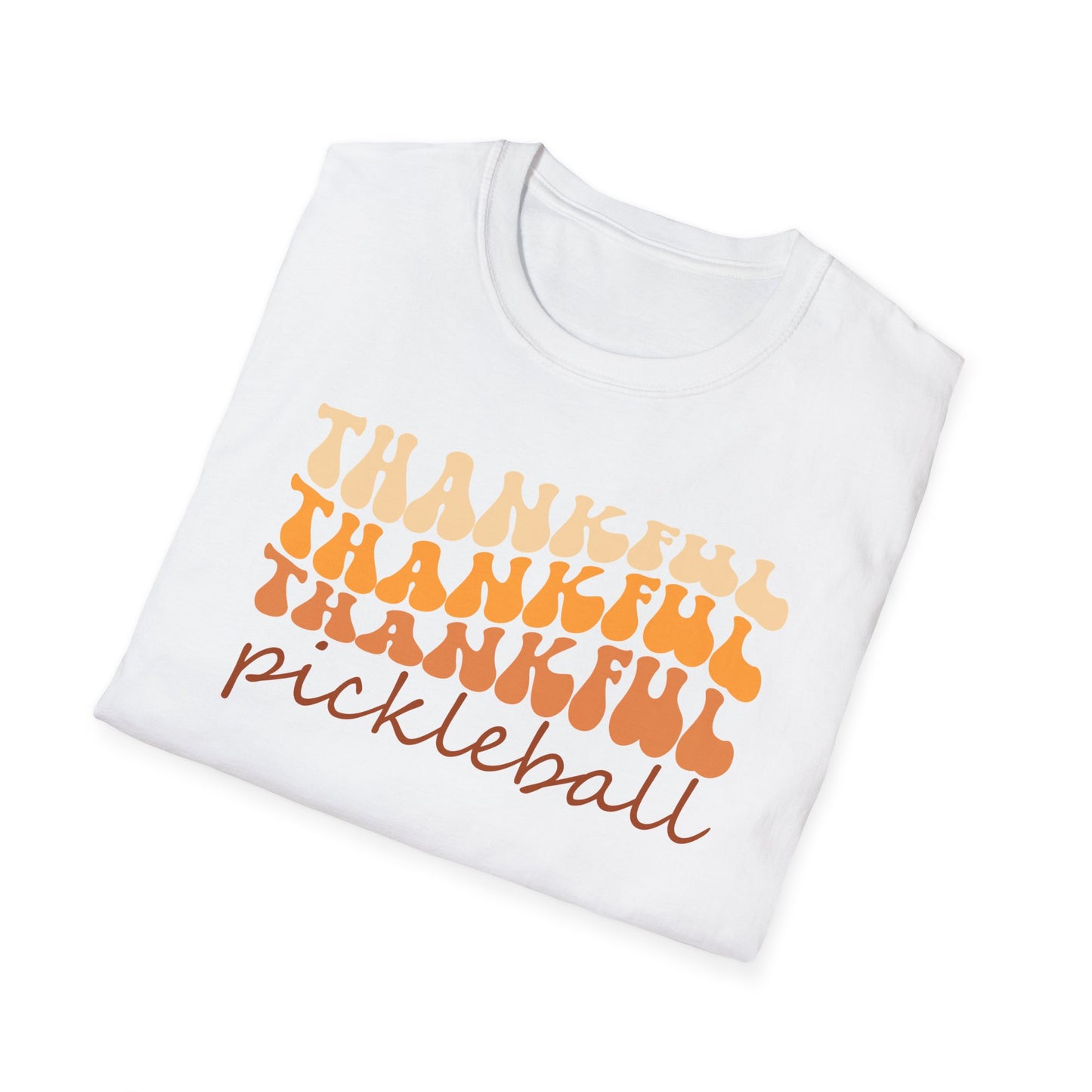 Thankful Pickleball Player Unisex Softstyle T-Shirt, Thanksgiving Tee, Sports Lover Shirt, Gift for Pickleball Player, Funny Thanksgiving