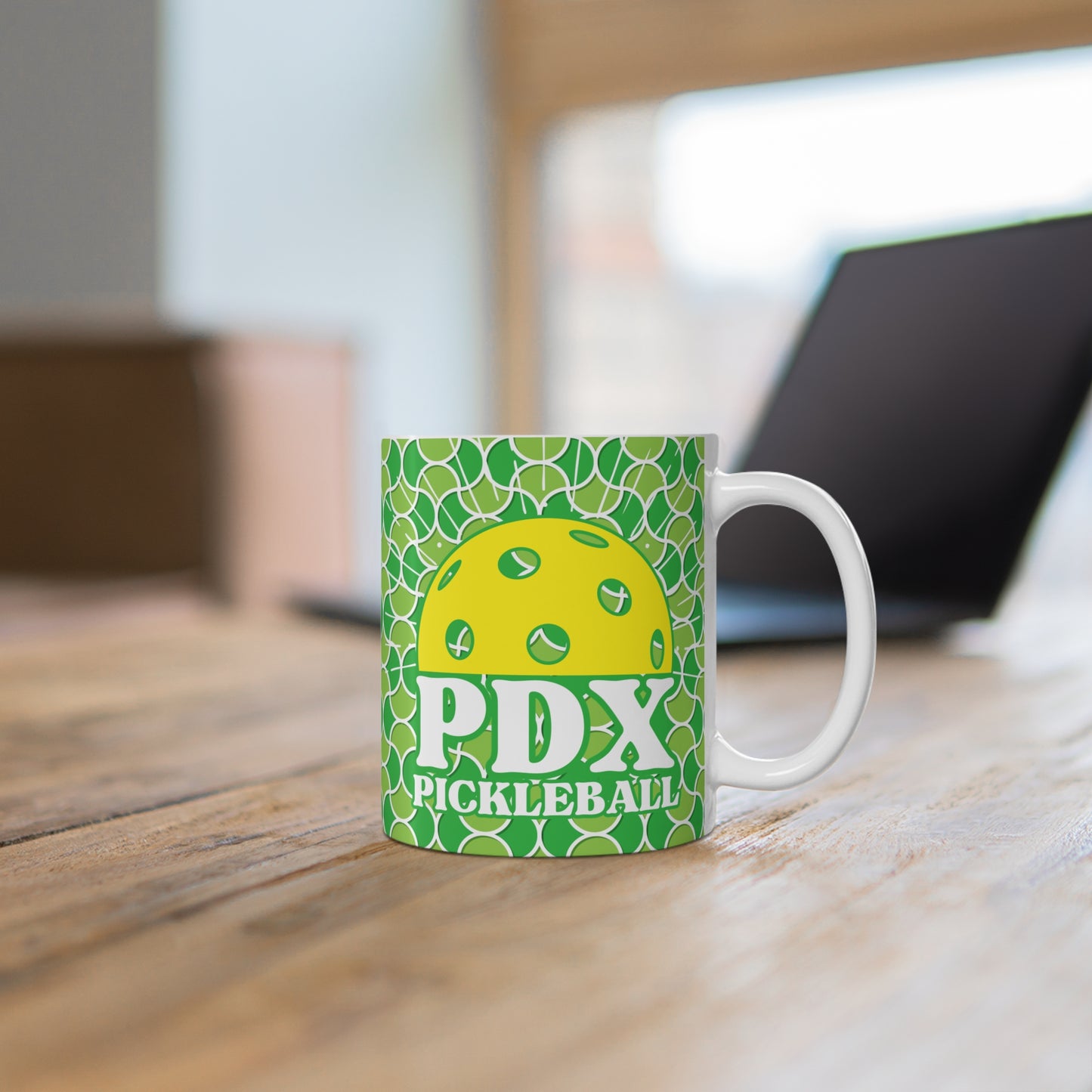 PDX Rising Sun Pickleball Mug - Portland Oregon coffee mug cup