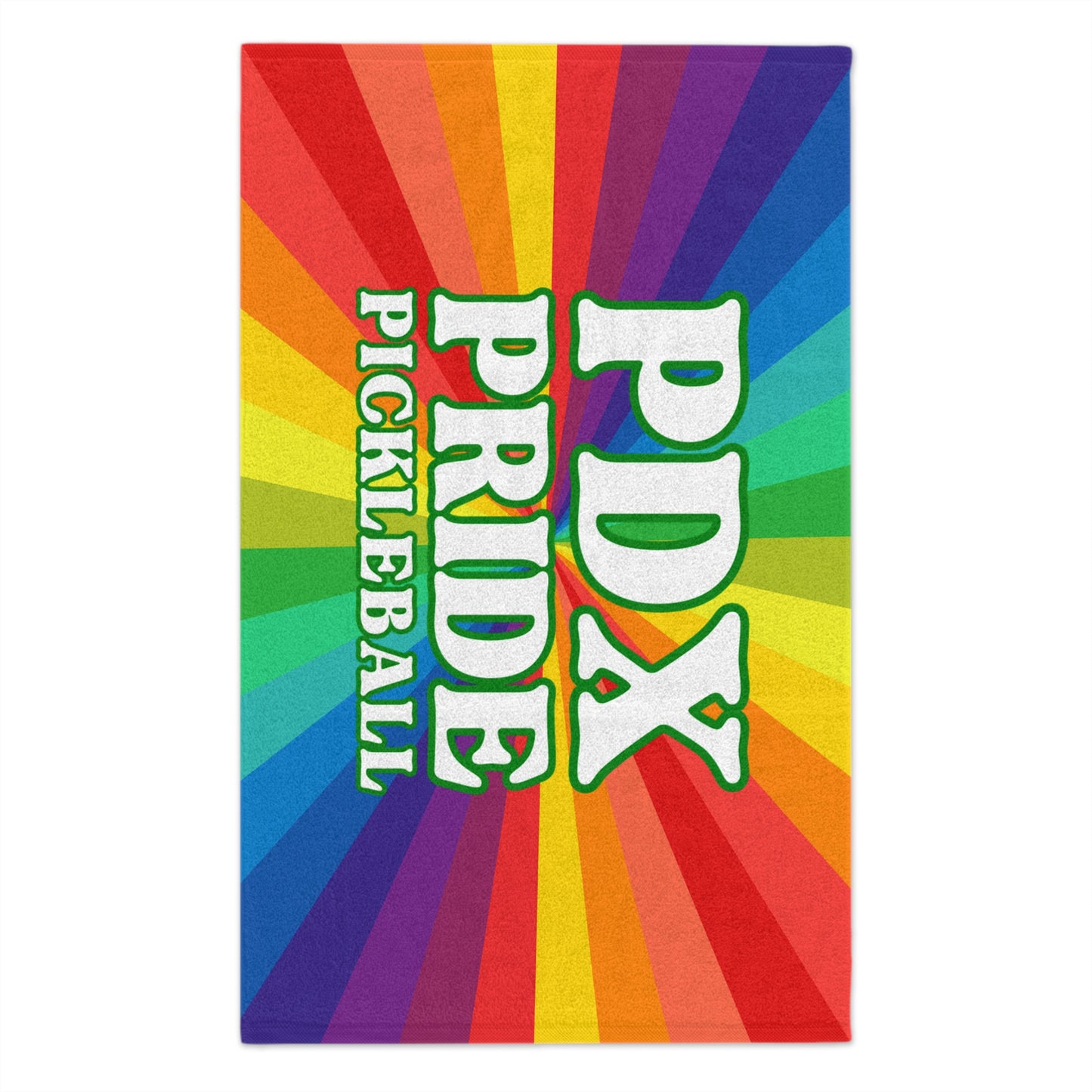 PDX Pride Pickleball Rally Towel - courts, kitchen, bathroom towel for Pickleball player