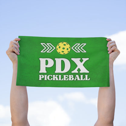 PDX green Pickleball Towel - pickleball player sports rally kitchen bathroom towel