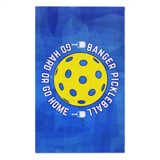 Pickleball Go Hard or Go Home Towel - pickleball player sports rally kitchen bathroom towel