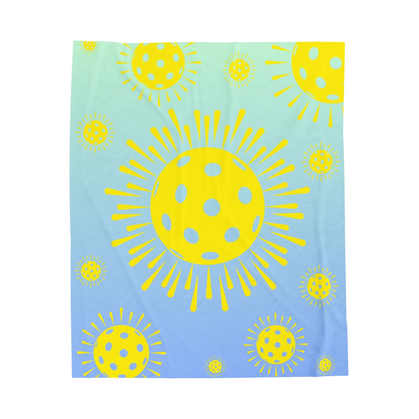 Plush Blanket - Pickleball Design, Small to Extra Large sizes - Gift for Home | picklball sunburst style