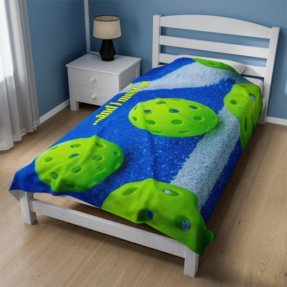 Plush Blanket - Pickleball Design, Small to Extra Large sizes - Gift for Home | pickleball is my therapy style