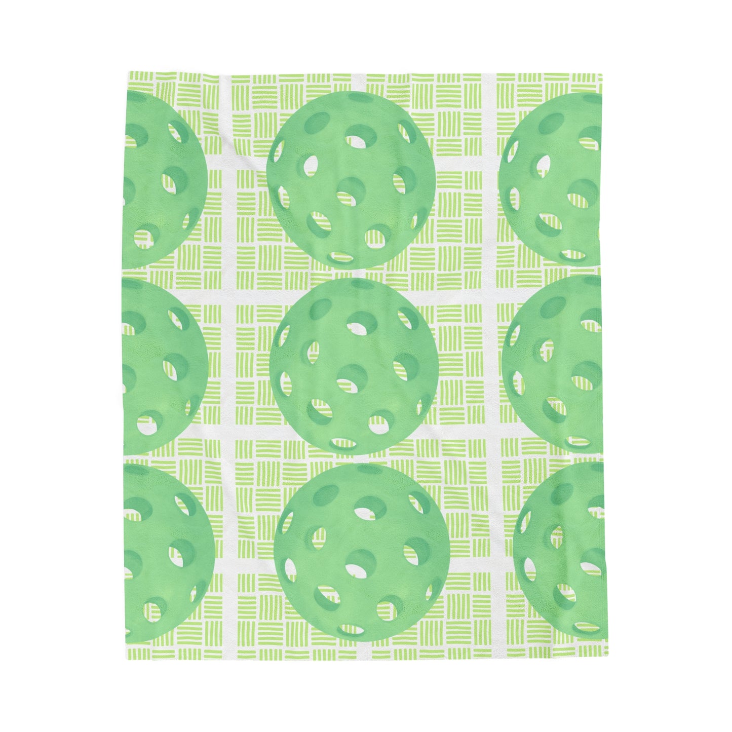 Plush Blanket - Pickleball Design, Small to Extra Large sizes - Gift for Home | green plaid style