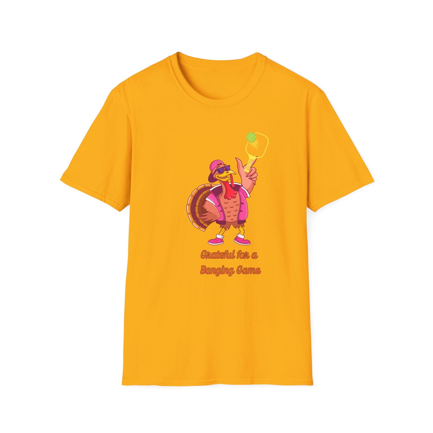 Thanksgiving Pickleball Banger Unisex Softstyle T-Shirt, Play Hard Motto Tee, Gift for Pickleball Player, Funny Pickleball Shirt, Pickleball