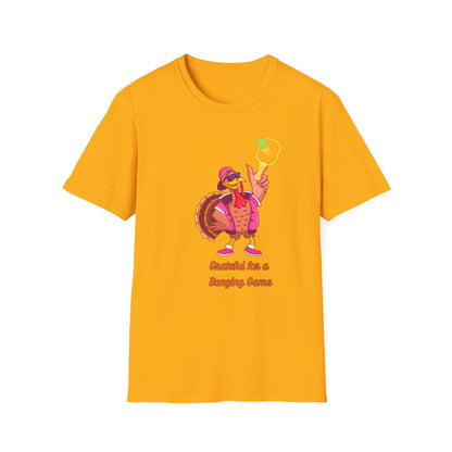 Thanksgiving Pickleball Banger Unisex Softstyle T-Shirt, Play Hard Motto Tee, Gift for Pickleball Player, Funny Pickleball Shirt, Pickleball