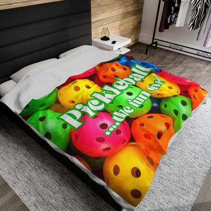 Plush Blanket - Pickleball Design, Small to Extra Large sizes - Gift for Home | pickleball the fun one style