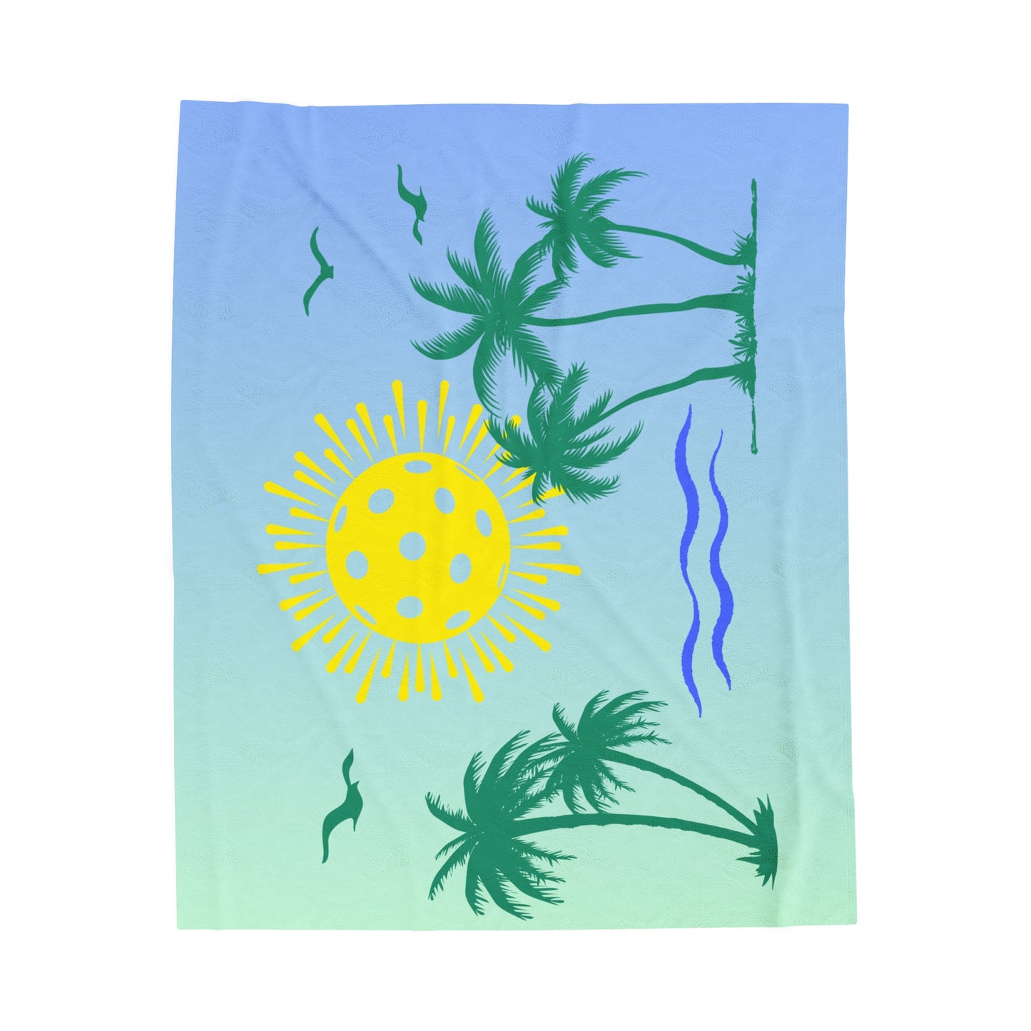 Plush Blanket - Pickleball Design, Small to Extra Large sizes - Gift for Home | modern beach pickleball style