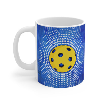 Modern Blue Pickleball Mug - Coffee cup mug glass for the Pickleball Player