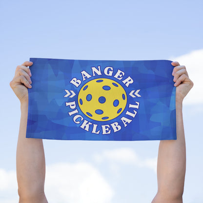 Banger Blue Pickleball Towel - pickleball player sports rally kitchen bathroom towel