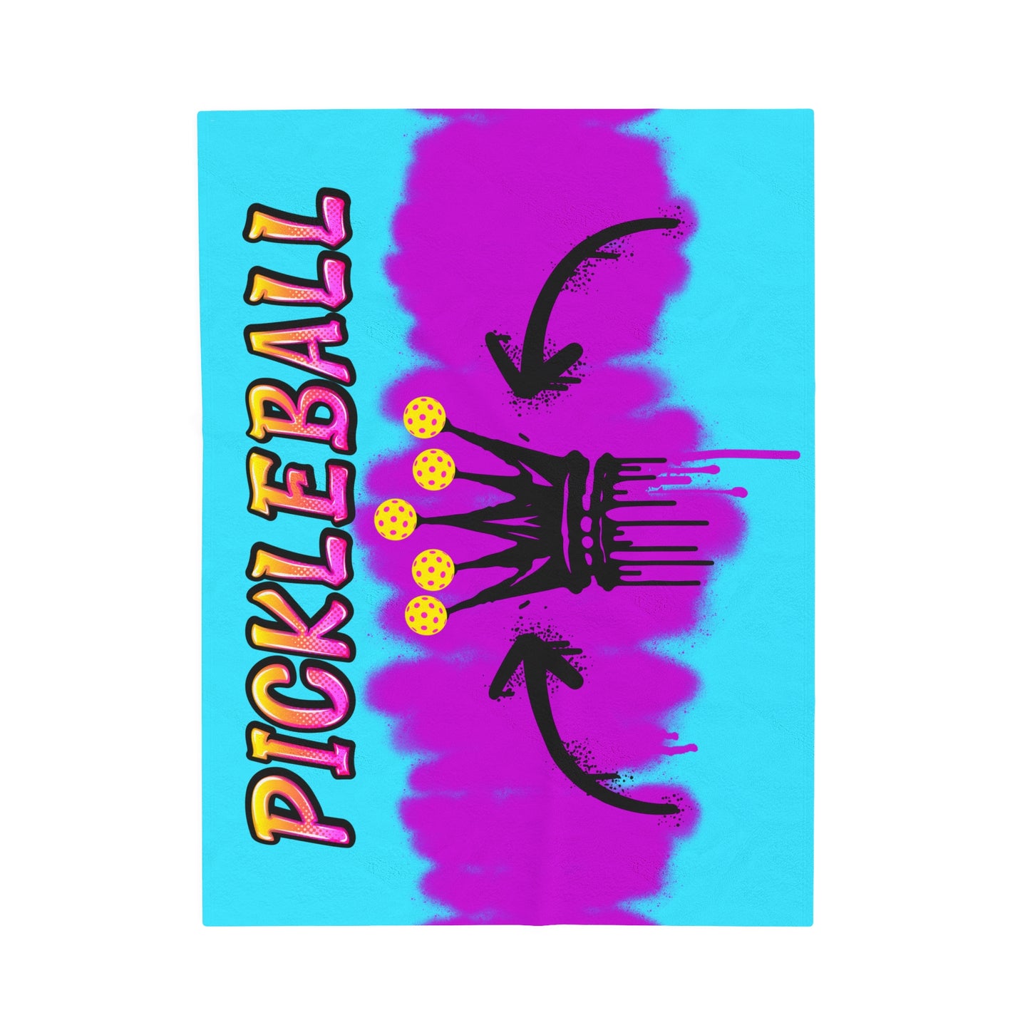 Plush Blanket - Pickleball Design, Small to Extra Large sizes - Gift for Home | graphic graffiti style