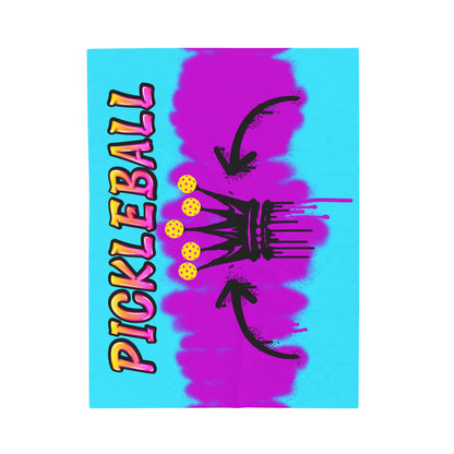Plush Blanket - Pickleball Design, Small to Extra Large sizes - Gift for Home | graphic graffiti style