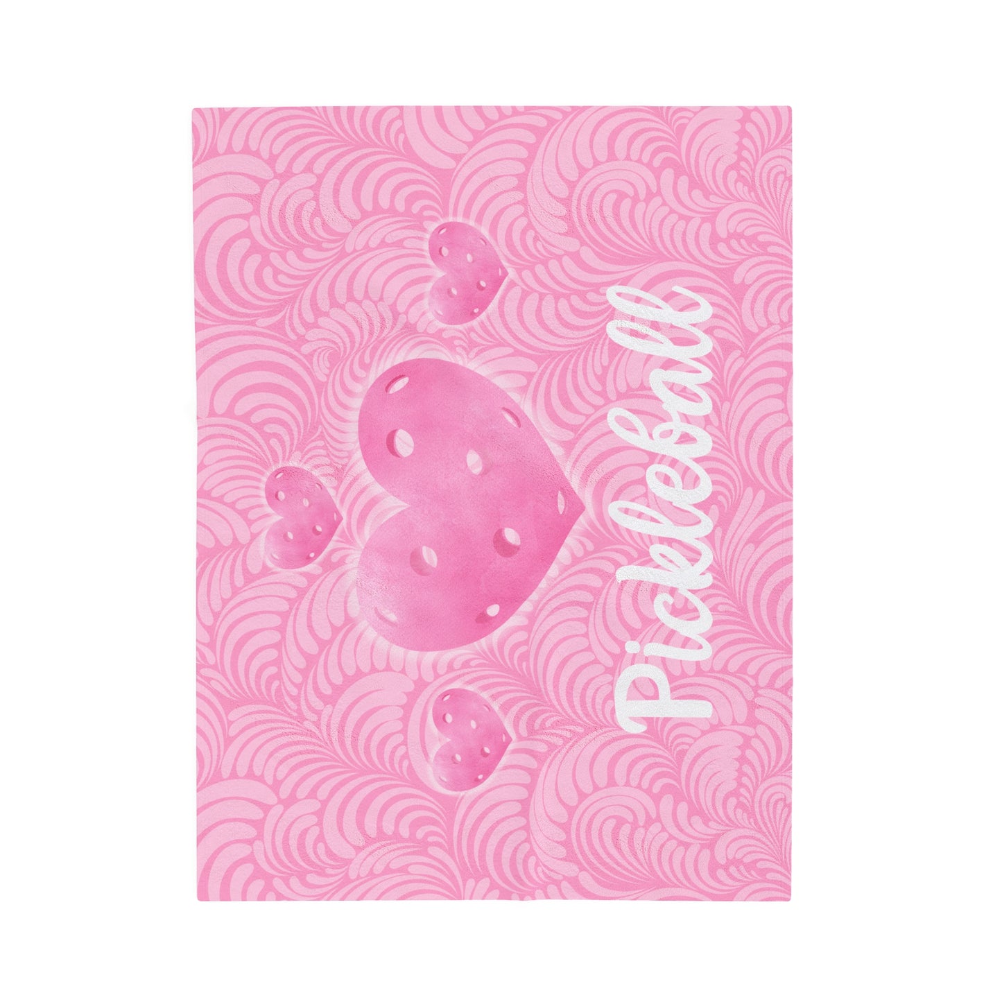 Plush Blanket - Pickleball Design, Small to Extra Large sizes - Gift for Home | pink heart pickleball style