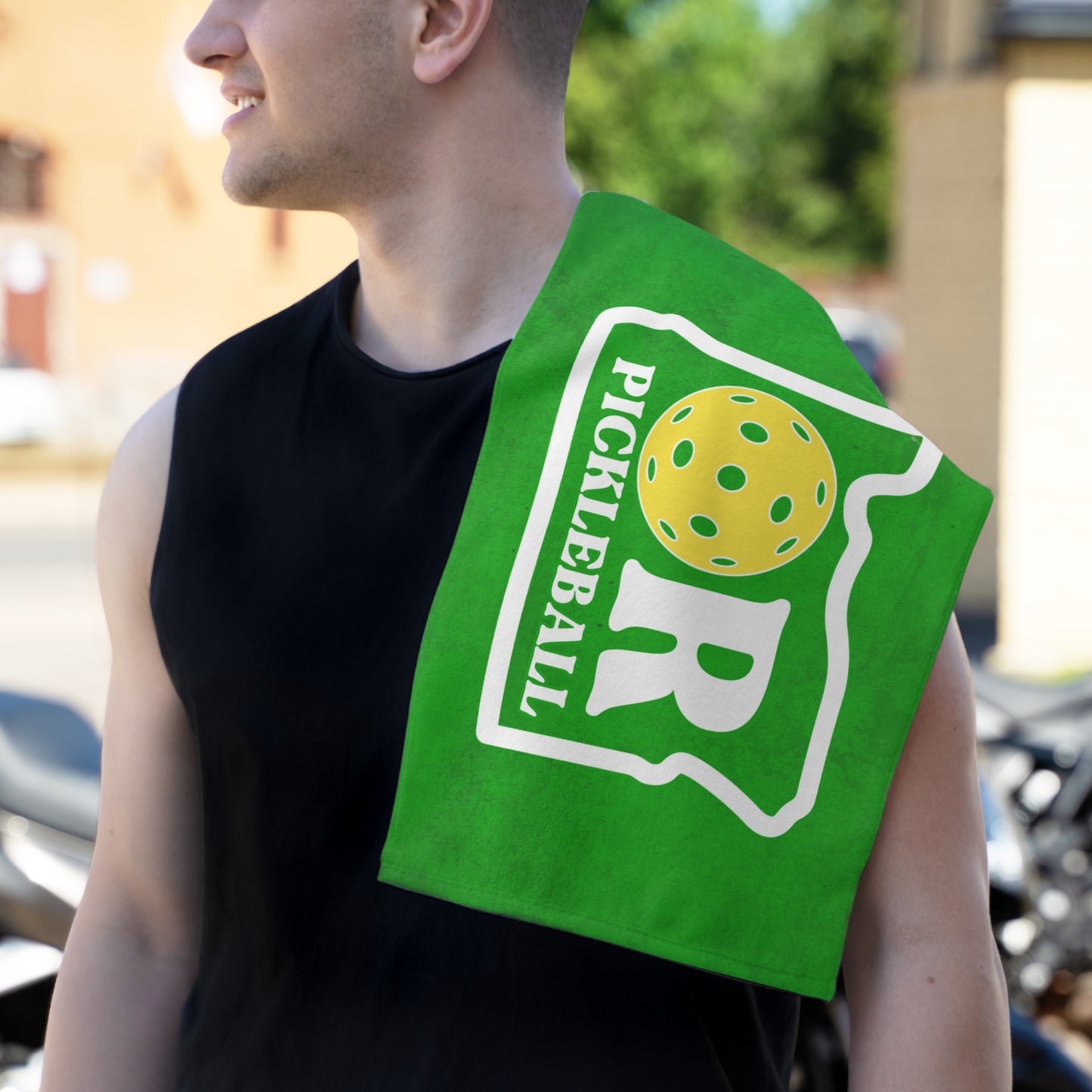 Oregon State Green Pickleball Rally Towel - courts, kitchen, bathroom towel for Pickleball player