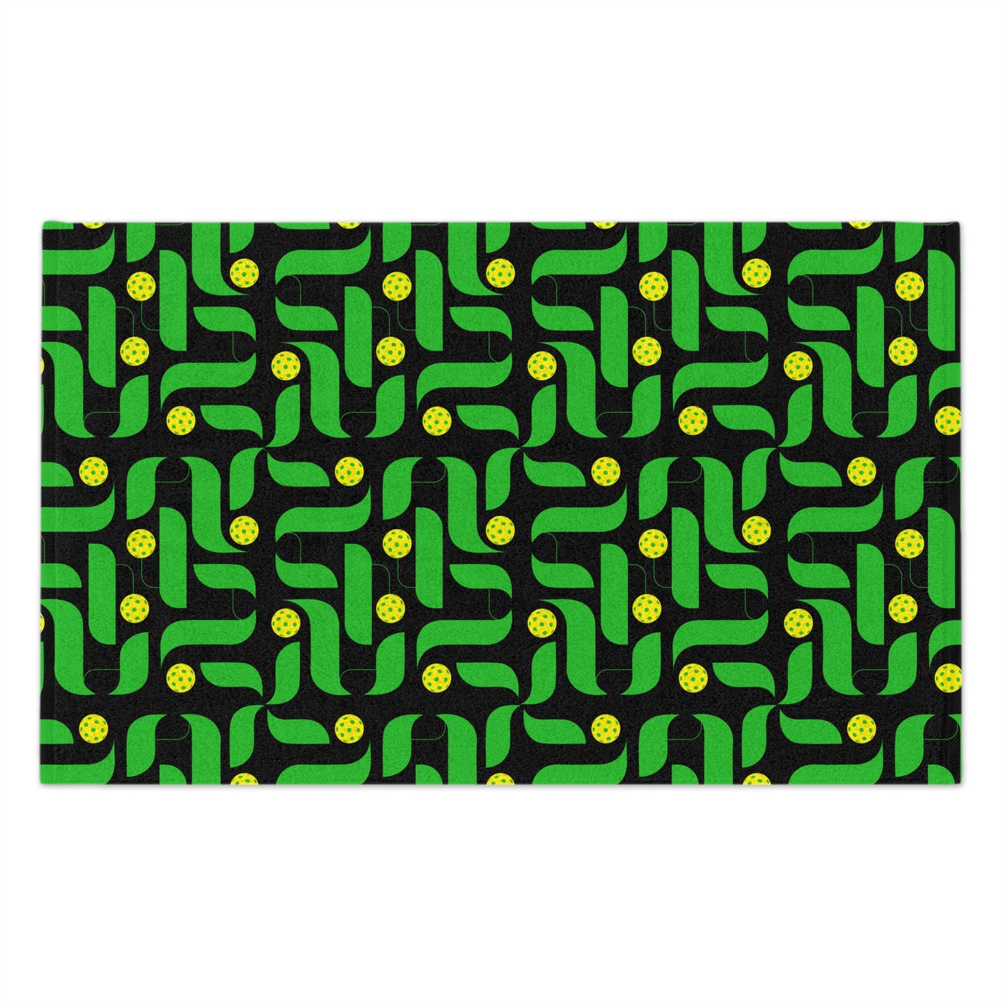 Contemporary Green/Black PickleballTowel - pickleball player sports rally kitchen bathroom towel