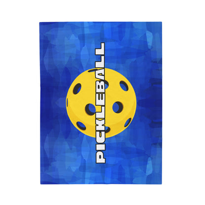 Plush Blanket - Pickleball Design, Small to Extra Large sizes - Gift for Home | blue layered balls style
