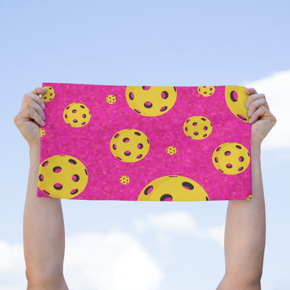 Galaxy Pink Pickleball Rally Towel - court, kitchen, bathroom towel for Pickleball player