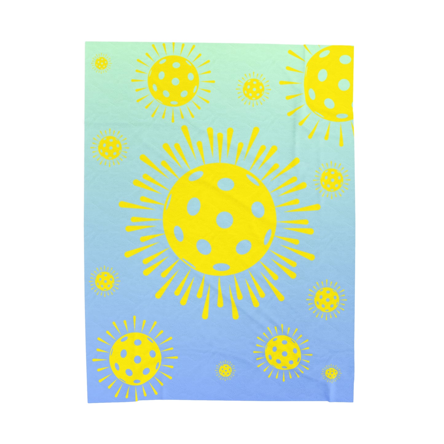 Plush Blanket - Pickleball Design, Small to Extra Large sizes - Gift for Home | picklball sunburst style