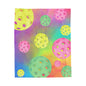 Plush Blanket - Pickleball Design, Small to Extra Large sizes - Gift for Home | floating pickleball multi color style