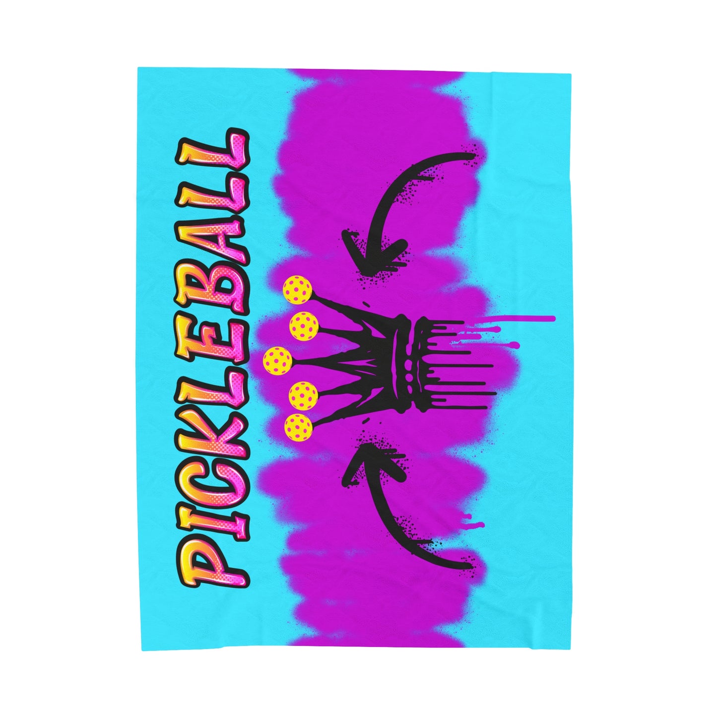 Plush Blanket - Pickleball Design, Small to Extra Large sizes - Gift for Home | graphic graffiti style