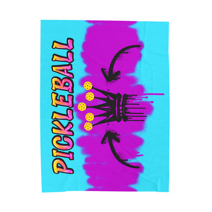 Plush Blanket - Pickleball Design, Small to Extra Large sizes - Gift for Home | graphic graffiti style