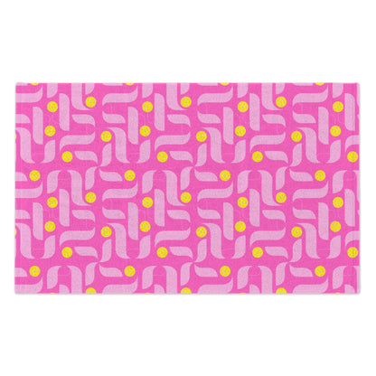 Contemporary Pink PickleballTowel - pickleball player sports rally kitchen bathroom towel