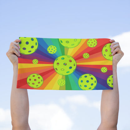 Pride Galaxy Pickleball Towel - pickleball player sports rally kitchen bathroom towel