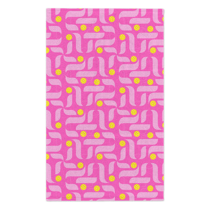 Contemporary Pink PickleballTowel - pickleball player sports rally kitchen bathroom towel