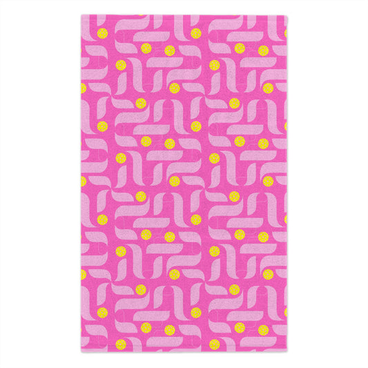 Contemporary Pink PickleballTowel - pickleball player sports rally kitchen bathroom towel