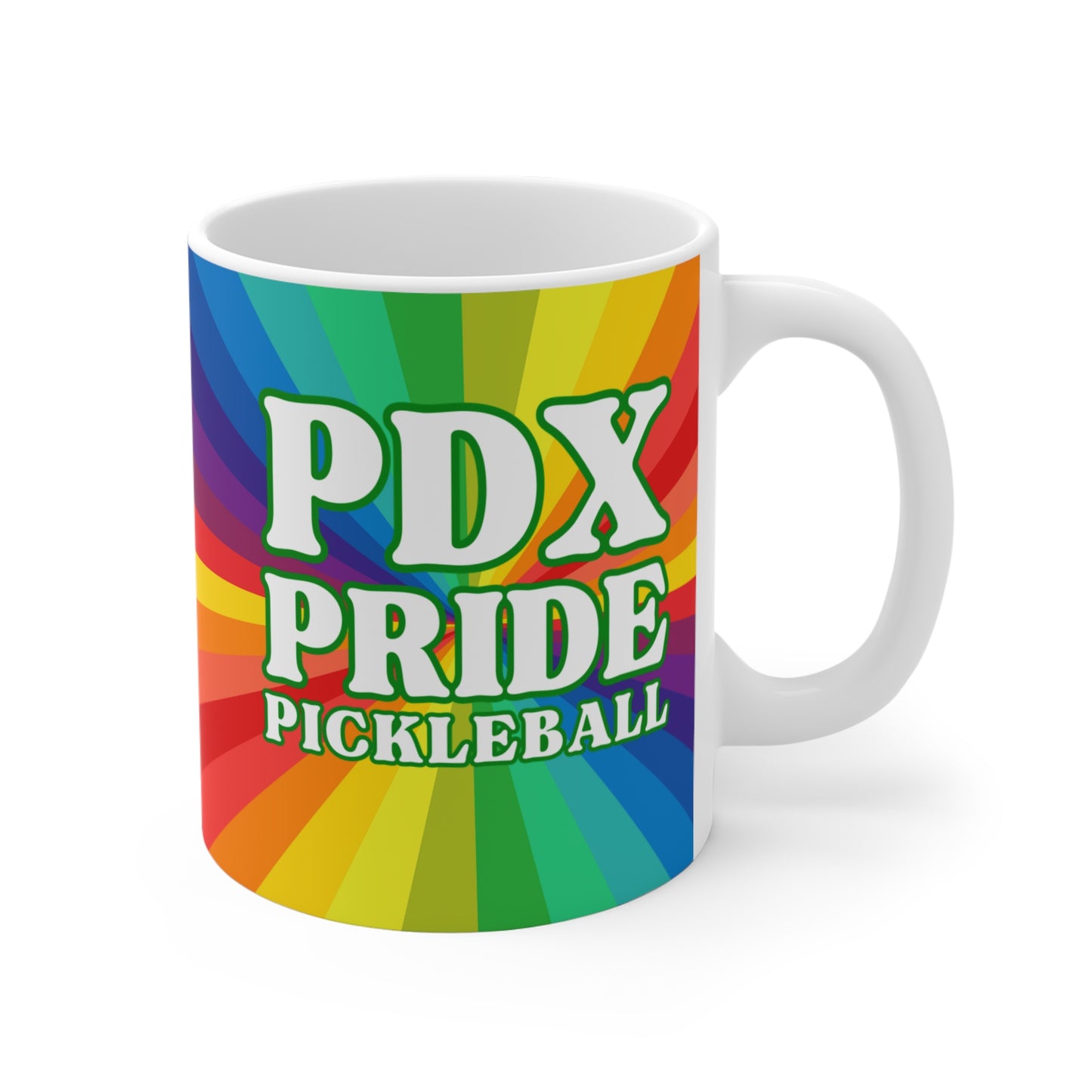 PDX Pride Pickleball Coffee Mug - Portland Oregon pickleballer cup mug lgtbq