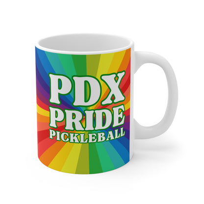 PDX Pride Pickleball Coffee Mug - Portland Oregon pickleballer cup mug lgtbq