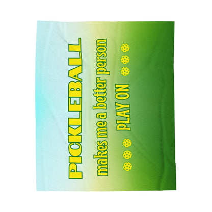 Plush Blanket - Pickleball Design, Small to Extra Large sizes - Gift for Home | pickleball makes me a better person style