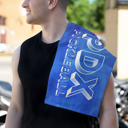 PDX Graphic  Blue Pickleball Towel - pickleball player sports rally kitchen bathroom towel Portland Oregon