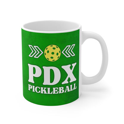 PDX Pickleball Yellow and Green Mug  - Pickleballer Mug with Yellow ball cup