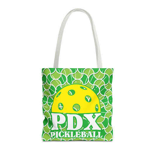 PDX Pickleball Rising Sun Pattern Tote Bag - Portaland Oregon pickleball player tote shopping gear bag