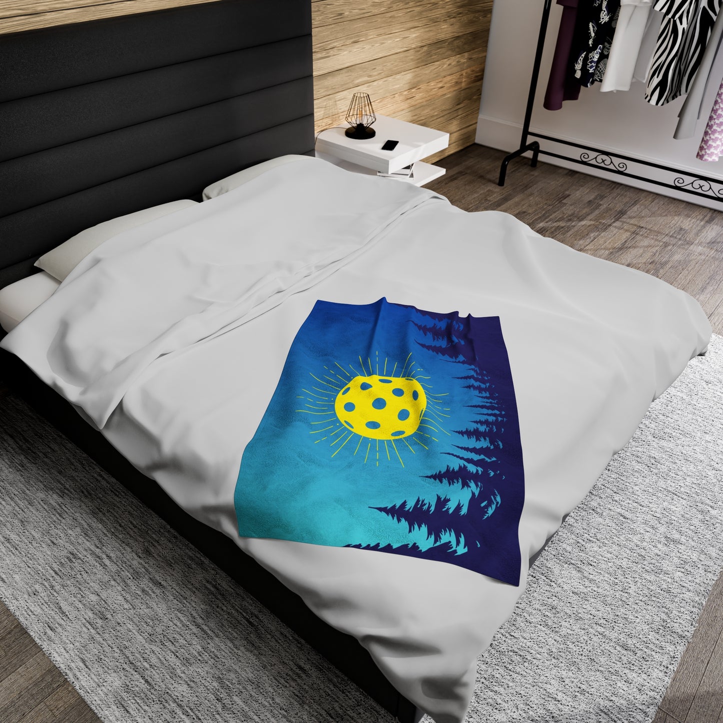 Plush Blanket - Pickleball Design, Small to Extra Large sizes - Gift for Home | moutain tree pickleball style