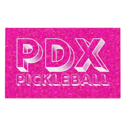 PDX Graphic Pink Pickleball Towel - pickleball player sports rally kitchen bathroom towel Portland oregon