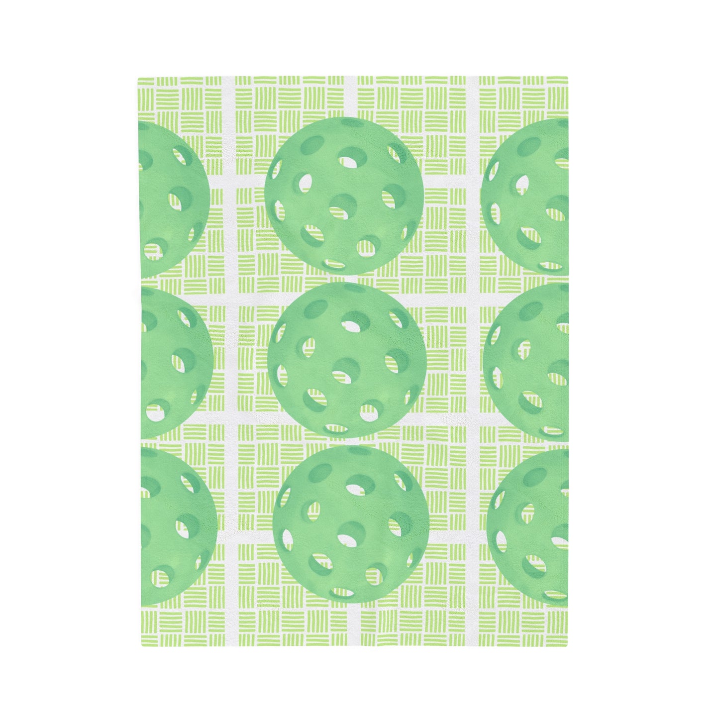 Plush Blanket - Pickleball Design, Small to Extra Large sizes - Gift for Home | green plaid style